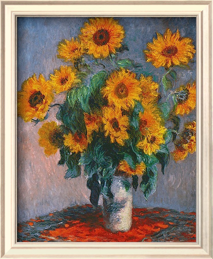 Vase Of Sunflowers-Claude Monet Painting